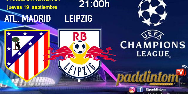 Champions League 2025. Liga inicial - Jornada 1 - Jueves. Jueves 19 de septiembre, Atlético de Madrid - Leipzig a las 21.00h. Disfruta de nuestra promoción de tu copa de Ron Añejo ORO de Legendario con tu grupo de amigos en nuestras pantallas de TV en Paddintom Café & Copas