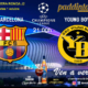 Champions League 2025. Liga inicial - Jornada 2. Martes 1 de octubre, Barcelona - Young Boys a las 21.00h. Disfruta de nuestra promoción de tu copa de Ron Añejo ORO de Legendario con tu grupo de amigos en nuestras pantallas de TV en Paddintom Café & Copas