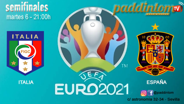 UEFA Euro 2021. Semifinales. Martes 6 de Julio, Italia - España a las 21.00h. Disfruta de nuestra promoción de tu copa de J&B a 4€ con tu grupo de amigos en nuestras pantallas de TV en Paddintom Café & Copas