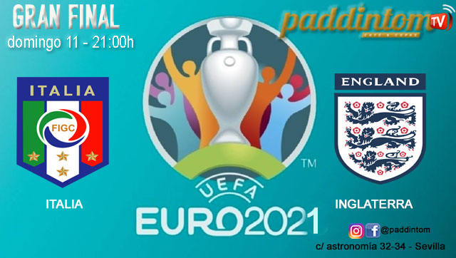 UEFA Euro 2021. Gran final. Domingo 11 de Julio, Italia - Inglaterra a las 21.00h. Disfruta de nuestra promoción de tu copa de J&B a 4€ con tu grupo de amigos en nuestras pantallas de TV en Paddintom Café & Copas