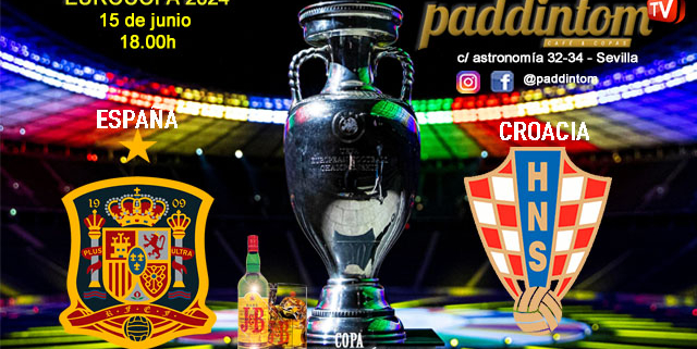 EUROCOPA Alemania 2024. Fase final. Jornada 2. Sábado 15 de Junio. Hungría - Suiza a las 15.00h, España - Croacia a las 18.00h y Italia - Albania a las 21.00h. Ven a verlos a Paddintom Café & Copas