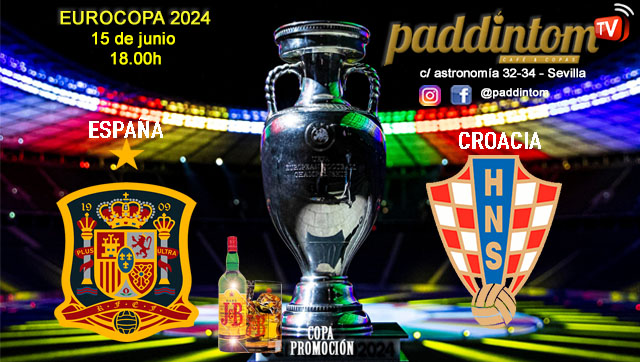 EUROCOPA Alemania 2024. Fase final. Jornada 2. Sábado 15 de Junio. Hungría - Suiza a las 15.00h, España - Croacia a las 18.00h y Italia - Albania a las 21.00h. Ven a verlos a Paddintom Café & Copas