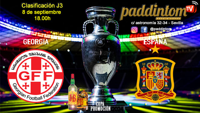 ⚽EUROCOPA 2024 Clasificación. Viernes 8 de septiembre. Georgia - España a las 18.00h. Disfruta del partido y de nuestra promoción de tu copa de Ron Barceló con tu grupo de amigos en nuestras pantallas de TV en Paddintom Café & Copas