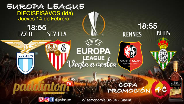 Europa League 2019 Dieciseisavos de Final. Jueves 14 de Diciembre