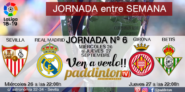 Cita Bombero Armonía Jornada 6 Liga Santander 1ª División 18-19. Fútbol en Paddintom por TV -  Paddintom