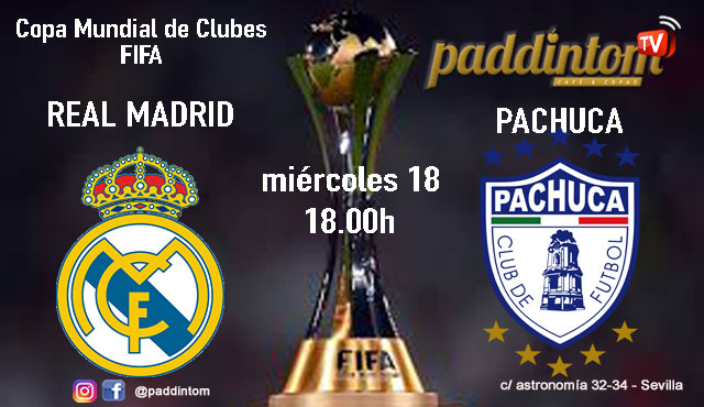 Copa Mundial de Clubes FIFA 2024. Miércoles 18 de diciembre. Real Madrid - Pachuca CF a las 18.00h. Disfruta de nuestra promoción de tu copa de Ron Añejo ORO de Legendario con tu grupo de amigos en nuestras pantallas de TV en Paddintom Café & Copas